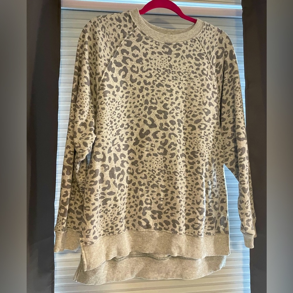 Oversized cheetah print sweater
